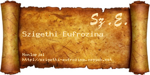 Szigethi Eufrozina névjegykártya