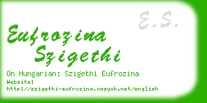 eufrozina szigethi business card